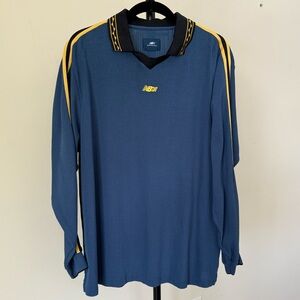 Aime Leon Dore x New Balance collab Long sleeve Polo color Blue  size Large